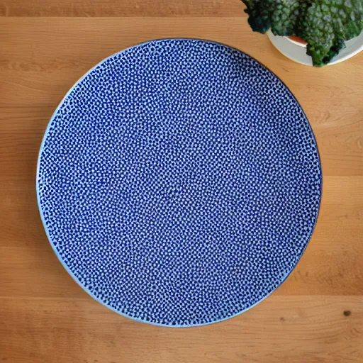 Prompt: blauwe kubus op een tafel