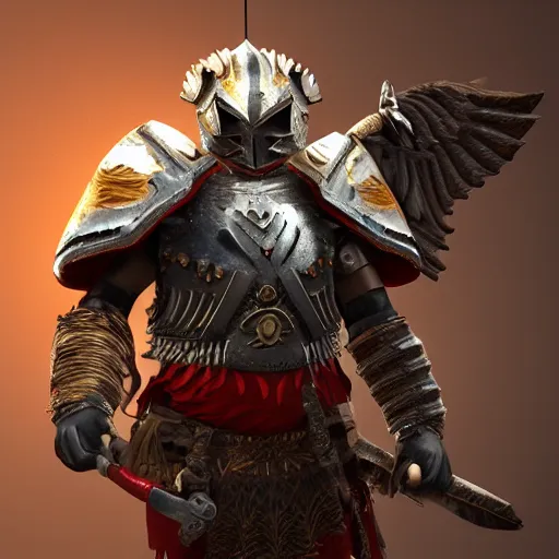 Prompt: warrior with falcon themed armour, 4k