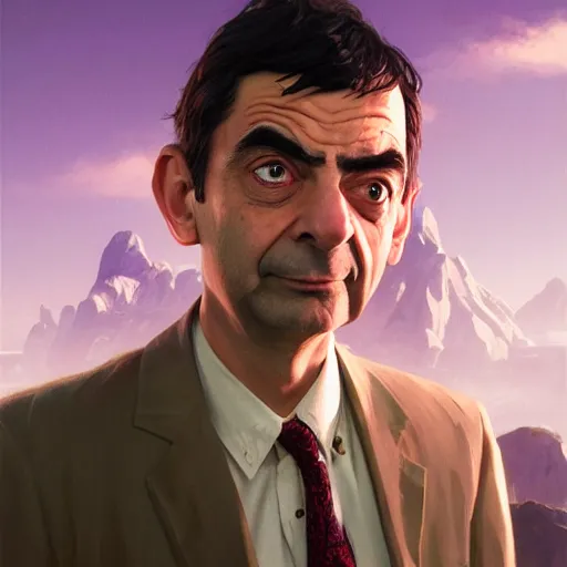 Image similar to highly detailed portrait, mr. bean in gta v, stephen bliss, unreal engine, fantasy art by greg rutkowski, loish, rhads, ferdinand knab, makoto shinkai and lois van baarle, ilya kuvshinov, rossdraws, tom bagshaw, global illumination, radiant light, detailed and intricate environment