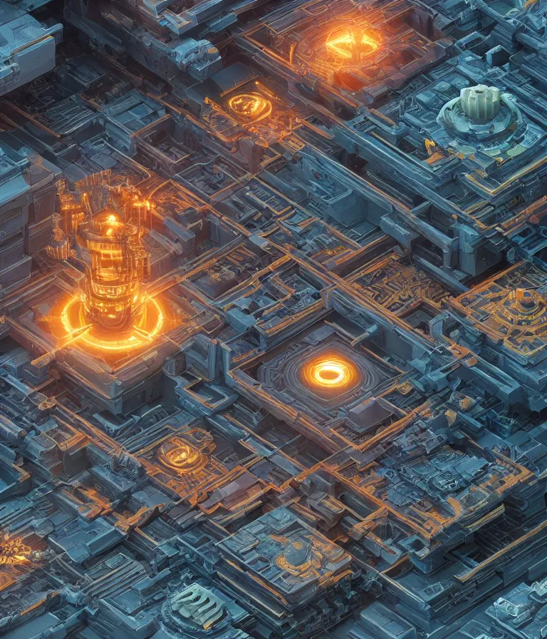 Image similar to Intricate digital art of fusion reactor, isometric voxel art, plasma, cinematic, trending on artstation, octane render by Jim Burns and John Harris and Pablo Munoz Gomez and Tomasz Alen Kopera