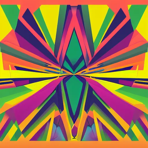 Prompt: an incredible abstract vector 80s album cover