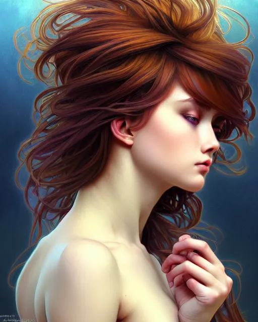 Prompt: hair monster, portrait, highly detailed, deep focus, gritty, digital painting, smooth, sharp focus, illustration, ultra realistic, 8 k, art by artgerm and alphonse mucha