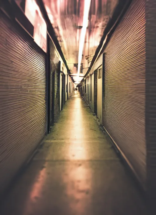 Image similar to a view of a spooky neon corridor, depth of field photo by yi insang, unsplash, video art, blur, wallpaper, cinematic view