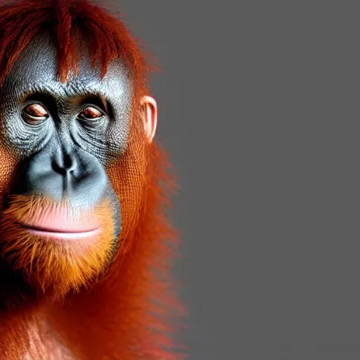 Prompt: orangutan wearing a vr headset, black background
