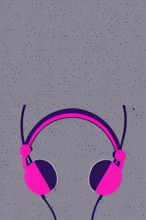 Image similar to minimalist boho style art of colorful headphones, illustration, vector art