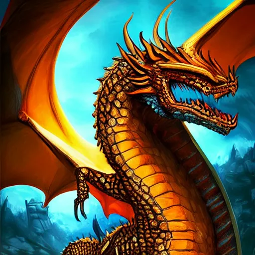 Image similar to babylon dragon, fantasy art,