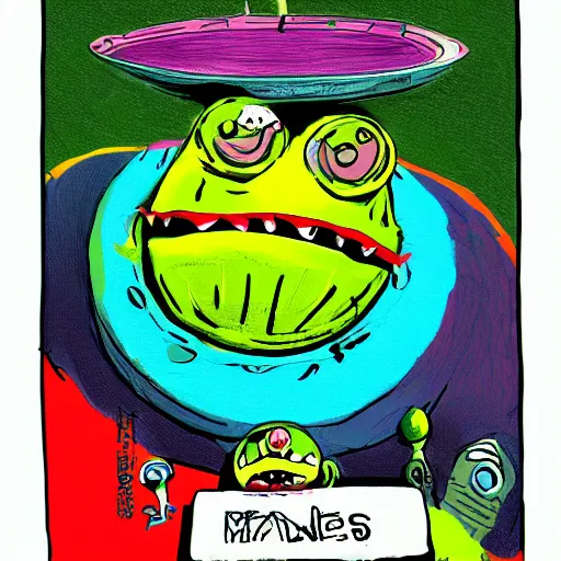 Image similar to a tennis ball monsters eating pancakes, colorful, digital art, fantasy, magic, chalk, trending on artstation, ultra detailed, professional illustration by basil gogos