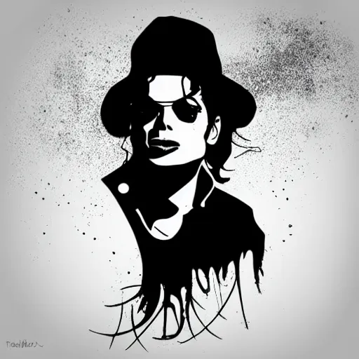 Prompt: michael jackson, digital art, iconic icon, 2 d vector logo, cartoon, t - shirt design