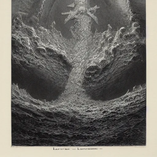 Prompt: leviathan by gustave dore