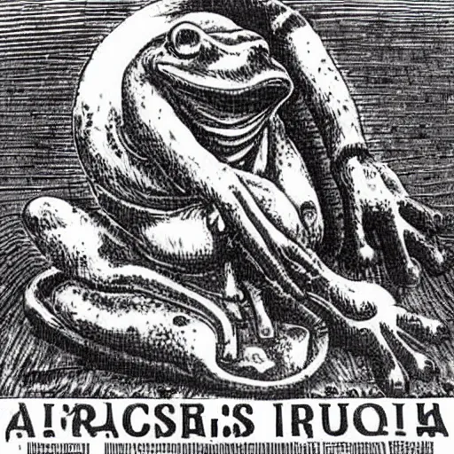 Prompt: a frog as president of russia communist propaganda