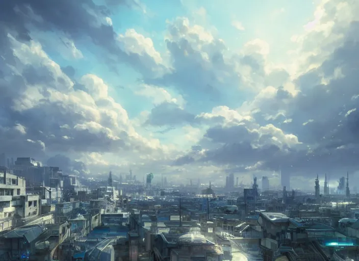 Image similar to ultra realistic city on clouds, 8 k, hd, details, fantasy, epic, ancient city, landscape illustration concept art anime key visual trending pixiv fanbox by wlop and greg rutkowski and makoto shinkai and studio ghibli and kyoto animation symmetrical facial features