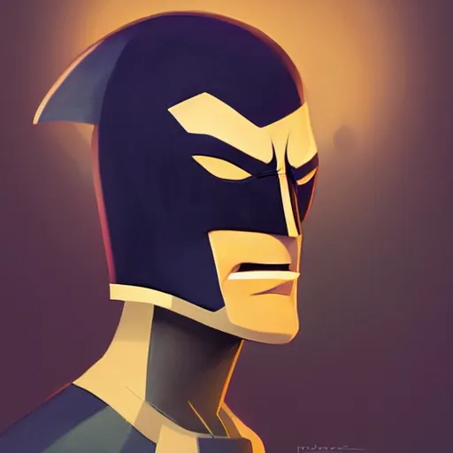 Image similar to face icon stylized minimalist batman : the animated series, loftis, cory behance hd by jesper ejsing, by rhads, makoto shinkai and lois van baarle, ilya kuvshinov, rossdraws global illumination