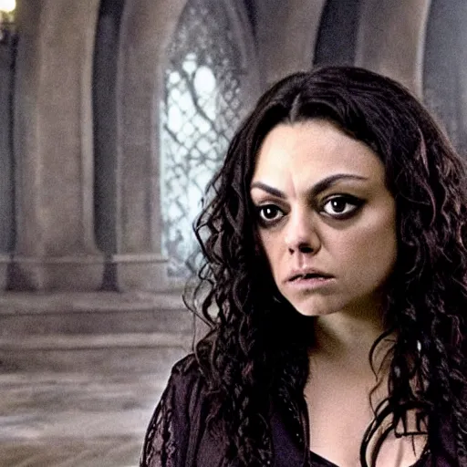 Image similar to A still of Mila Kunis as Bellatrix Lestrange in Harry Potter and the Order of the Phoenix (2007),