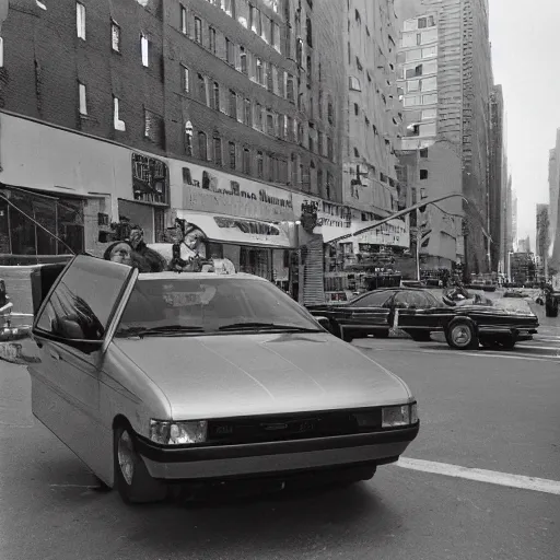 Prompt: The first street shark discovered in new york streets, circa 1992, photograph