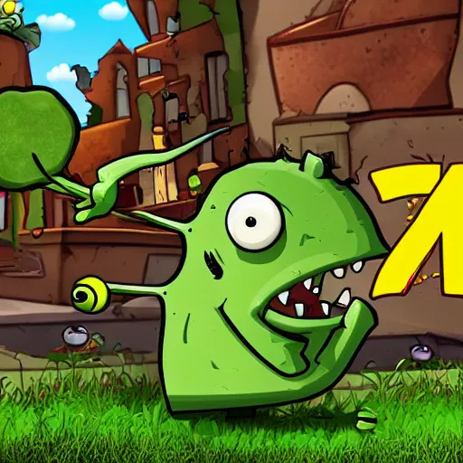 Image similar to an hd 4k photo, pea shooter from plants vs zombies