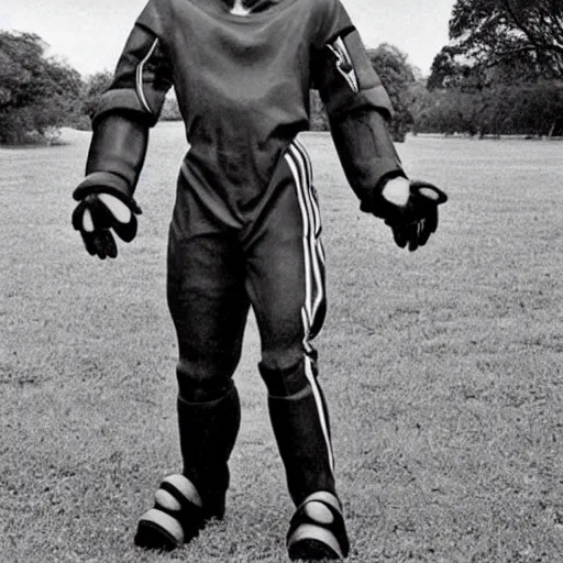 Image similar to full body a humanoid german shepherd beast - man, wearing soccer suit.