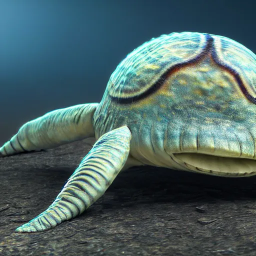 Prompt: photography of a realistic omanyte animal, ultra detailed, 8 k, cinematic lighting, natural background, trending on artstation, pokemon