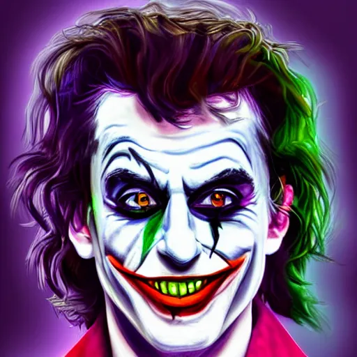 Image similar to playboi carti as the joker digital art 4 k the detailed super realistic