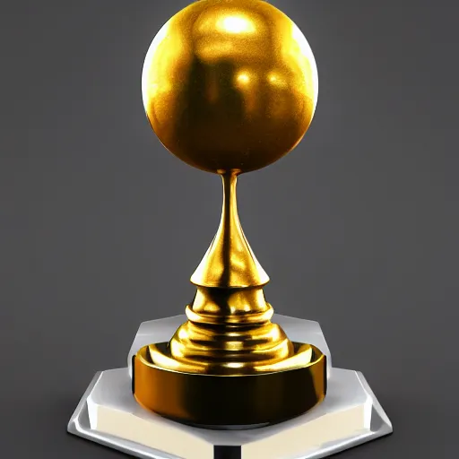 Prompt: a marble trophy of discord logo, octane render, 3 d render