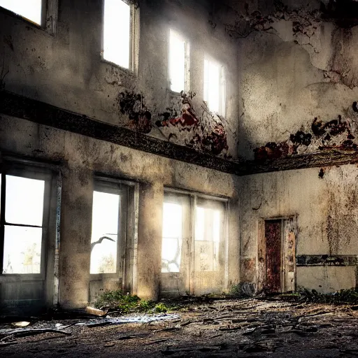 Prompt: abandoned places, cinematic light,