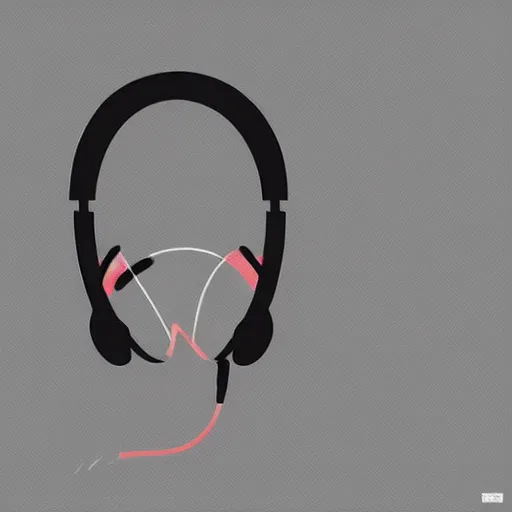 Image similar to fox in headphones, art, digital art, minimalism,