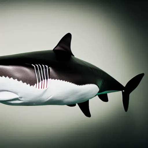 Prompt: advert, magazine, studio bratiful photograph of a plush shark