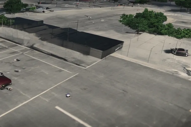 Image similar to eminem rapping in an empty parking lot, hyper detailed, smooth, unreal engine, sharp focus, ray tracing