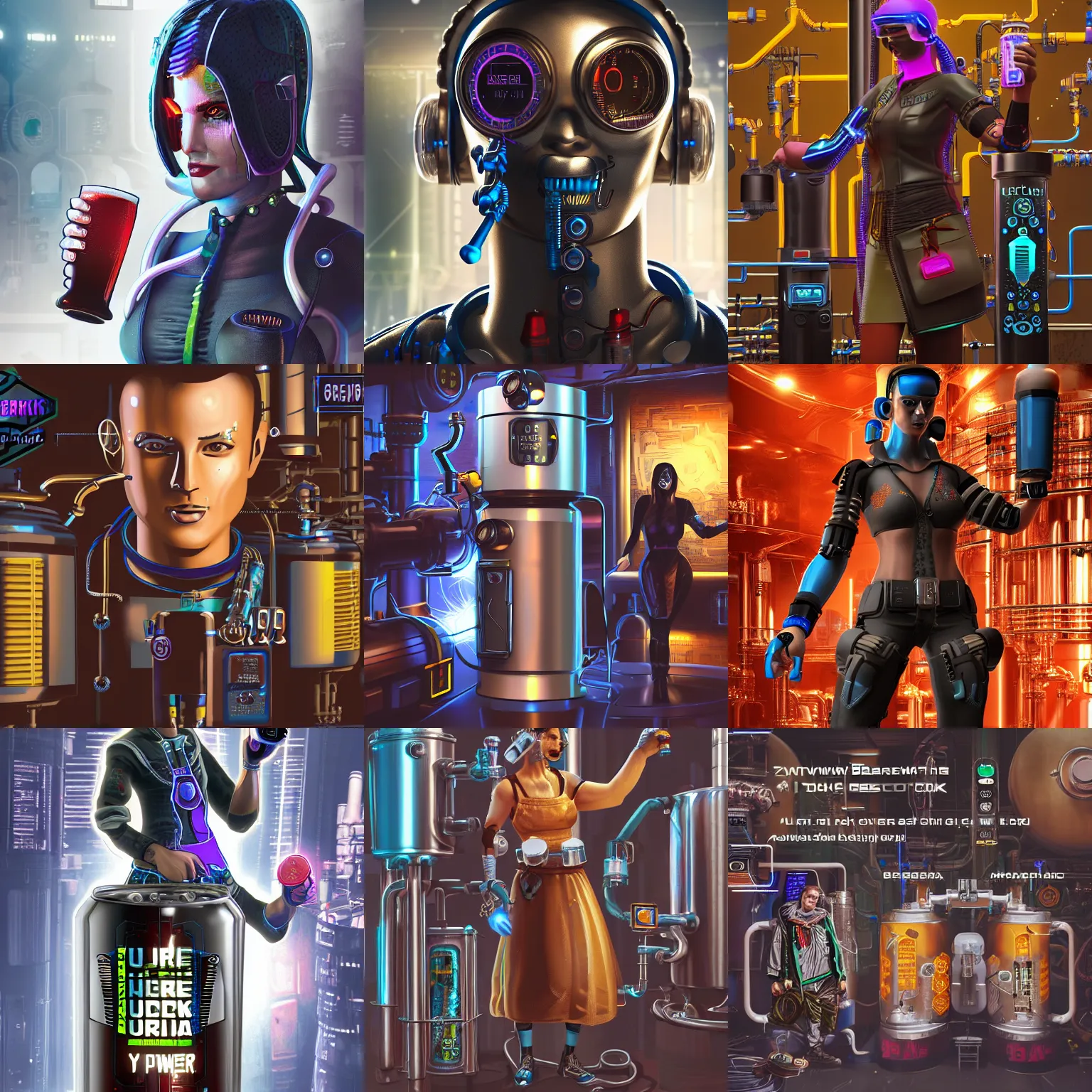 Prompt: cyberpunk brewer, ultra detailed, 4k