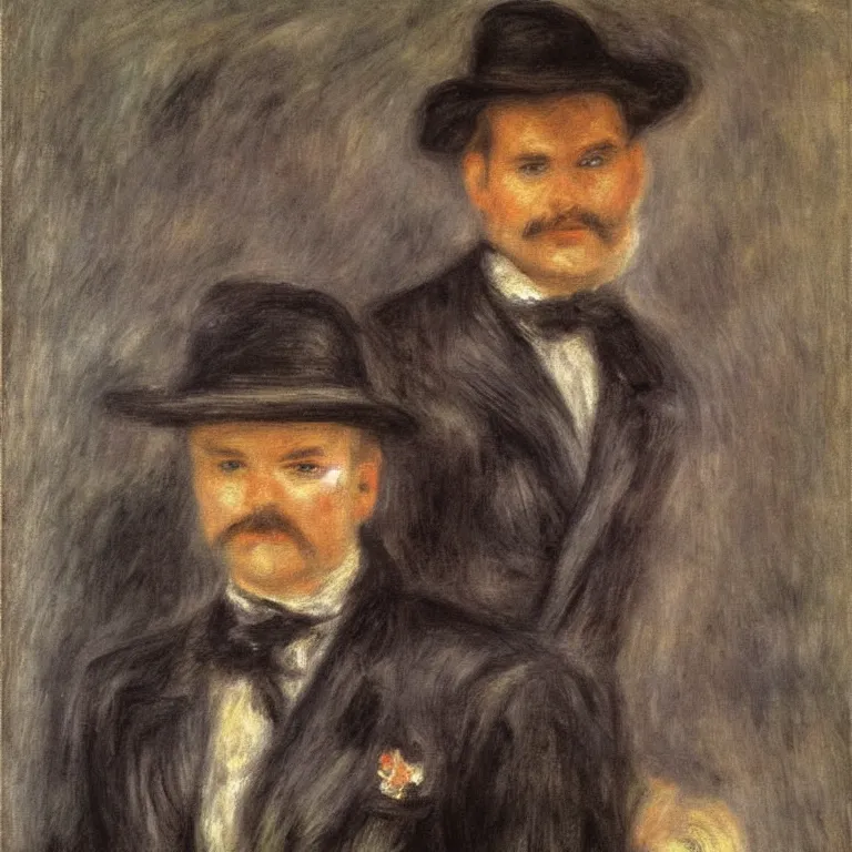 Prompt: A realistic portrait of Freddie Kruger, painted by Pierre-Auguste Renoir