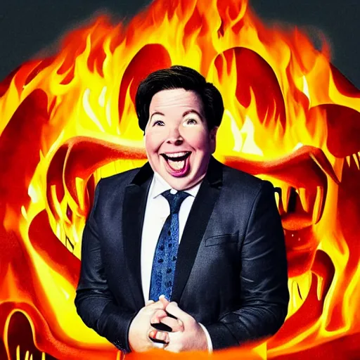 Prompt: Michael mcintyre in hell