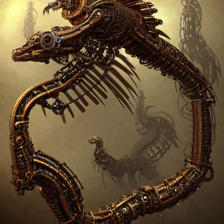 Image similar to steampunk cybernetic biomechanical quetzalcoatl with wings, 3 d model, very coherent symmetrical artwork, unreal engine realistic render, 8 k, micro detail, intricate, elegant, highly detailed, centered, digital painting, artstation, smooth, sharp focus, illustration, artgerm, tomasz alen kopera, wlop