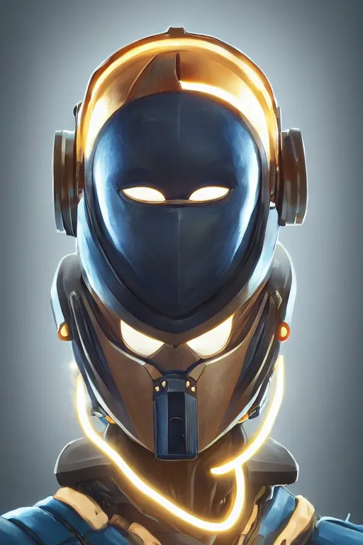 Image similar to epic mask helmet robot ninja portrait stylized as fornite style game design fanart by concept artist gervasio canda, behance hd by jesper ejsing, by rhads, makoto shinkai and lois van baarle, ilya kuvshinov, rossdraws global illumination radiating a glowing aura global illumination ray tracing hdr render in unreal engine 5