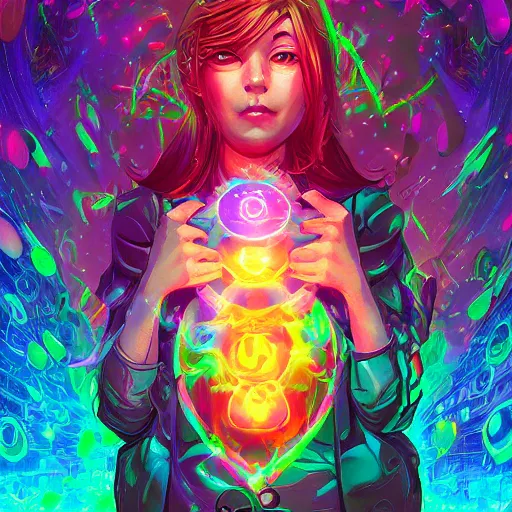 Image similar to skill magic geek inside matrix deepdream radiating a glowing aura stuff loot legends stylized digital illustration video game icon artstation lois van baarle, ilya kuvshinov, rossdraws,