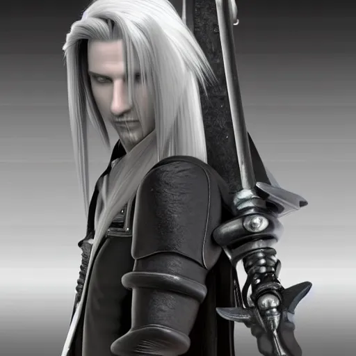 Image similar to sephiroth as mario, a computer rendering by h. r. giger, trending on zbrush central, neoplasticism, zbrush, reimagined by industrial light and magic, # vfxfriday