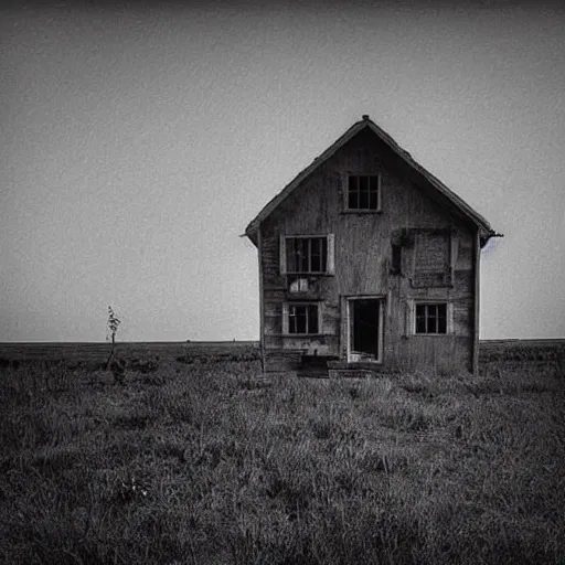 Prompt: A lone house in the middle of nowhere, top post of all time on /r/Creepy subreddit