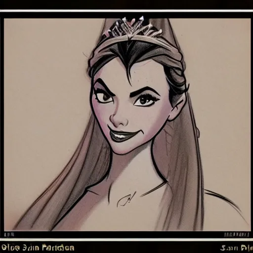 Image similar to milt kahl sketch of victoria justice as princess padme in star wars episode 3