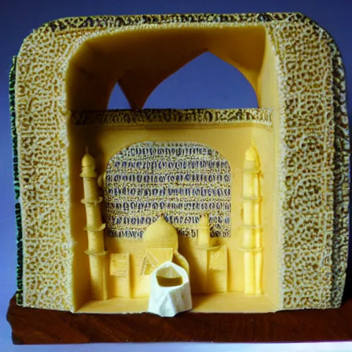 Image similar to cheese a reconstruction of the cheese taj mahal made ot of cheese, cheese