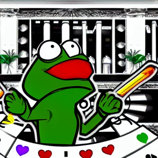 Image similar to pepe in casino