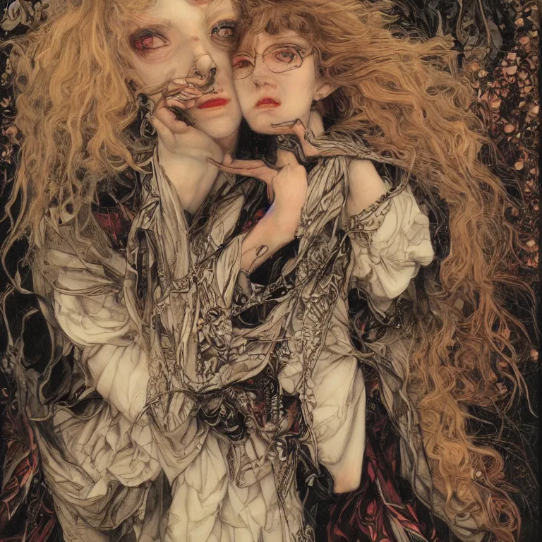 Image similar to portrait of a young woman painted by ayami kojima