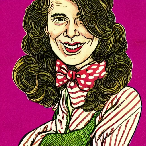 Prompt: a portrait illustration of Carol Brunette drawn by ROBERT CRUMB