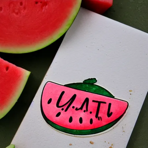 Image similar to a cute watermelon stamp
