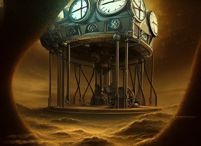 Image similar to time travel machine, future, time travel, illustration, high quality, details, intricate, atmosphere, highly detailed, matte painting, cinematic, digital painting, deviantart, concept art