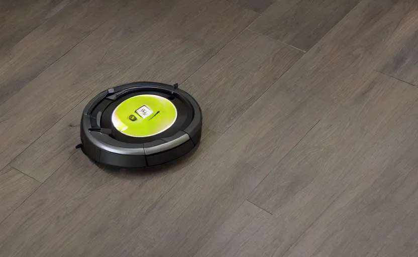 Prompt: A roomba avoiding danger in a dungeon owned by amazon