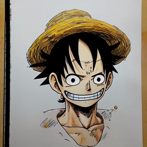 Image similar to luffy by kim jung gi