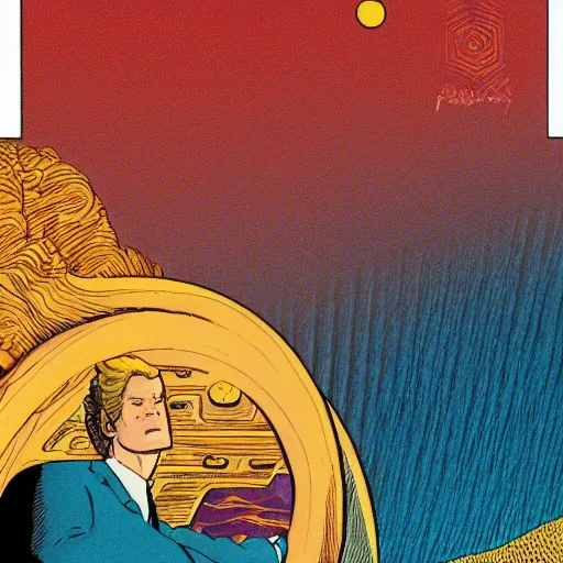 Image similar to matt smith retro minimalist portrait moebius starwatcher comic by jean giraud, 8 k