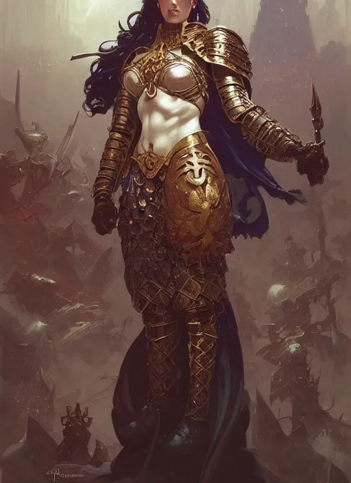 Image similar to warhammer, russia, d & d, fantasy, intricate, elegant, highly detailed, digital painting, artstation, concept art, matte, sharp focus, illustration, art by artgerm and greg rutkowski and alphonse mucha