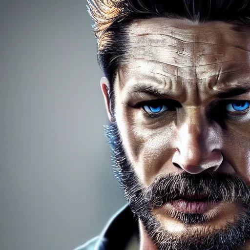 Image similar to Tom Hardy as wolverine 4K quality Photorealism