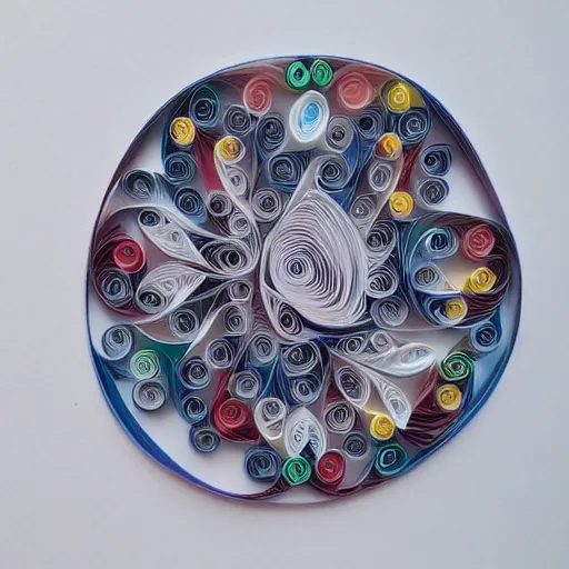 Image similar to Liminal space in outer space, paper quilling