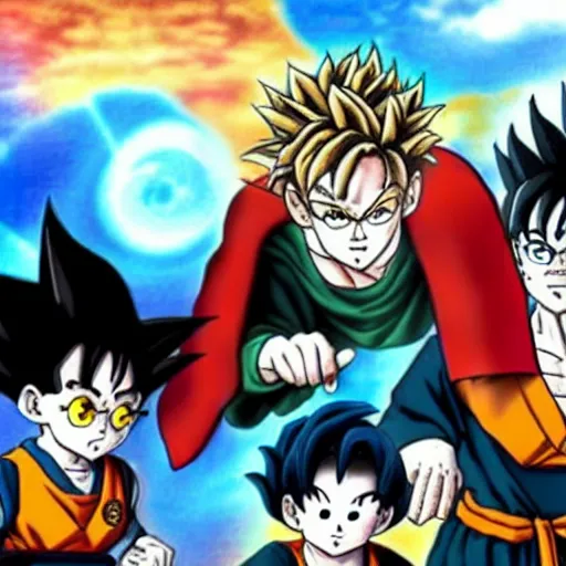 Image similar to a still of harry potter in dragon ball z