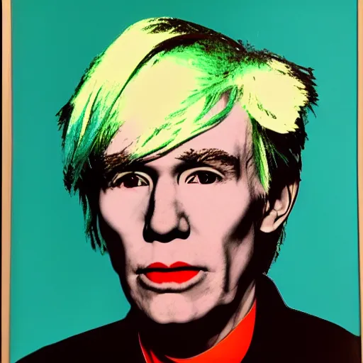 Image similar to Colorized Colored Modern Portrait of Andy Warhol, taken in the 2010s, photo taken on a 2010s camera, grainy, real life, hyperrealistic, ultra realistic, realistic, highly detailed, epic, HD quality, 8k resolution, body and headshot, film still, front facing, front view, headshot and bodyshot, detailed face, very detailed face, modern portrait, modern camera, body and head are in frame, detailed face, very detailed face